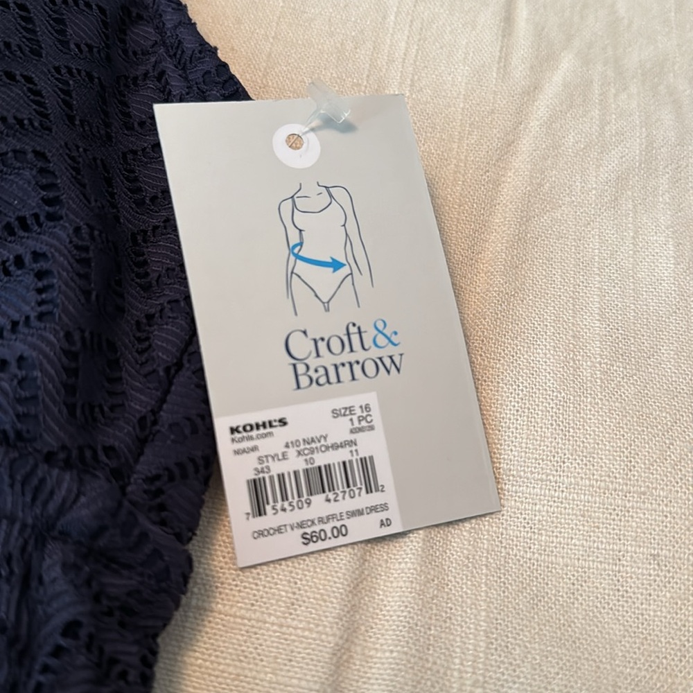NWT Croft & Barrow Tummy control swimsuit size 16 - Picture 3 of 5